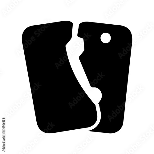 Split telephone receiver icon symbolizing disconnected communication or tech breakdown