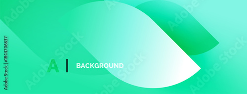 Abstract gradient background. Teal hues blend smoothly. Text reads AI BACKGROUND in green. Minimalist design, clean aesthetic.