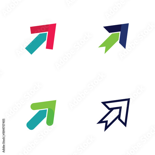 Simple Arrow Line Vector Logo Icon for Navigation Direction Modern Branding Style Identity