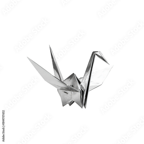 origami bird on white background