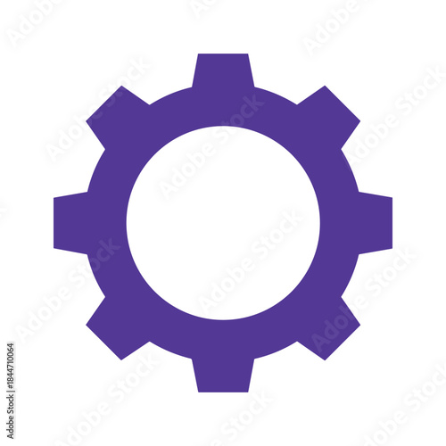 Purple gear icon on white background