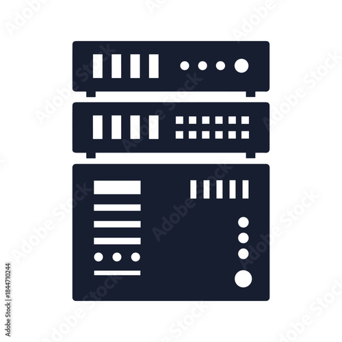 Server rack illustration with multiple units