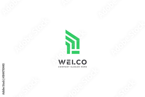 Letter W logo design in a moden geometric style