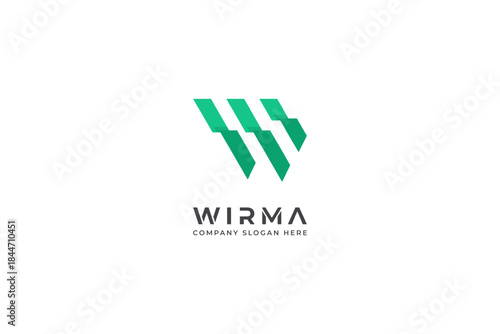 Letter W logo design in a moden geometric style