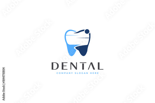 Dental Lake logo design vector illustration