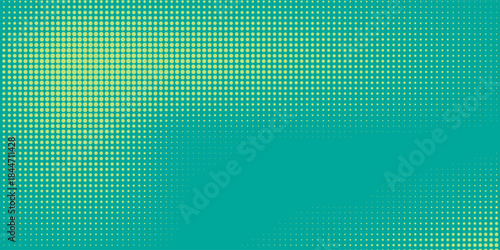 Turquoise pop art background with halftone polka dots in retro comic style, vector illustration template eps10