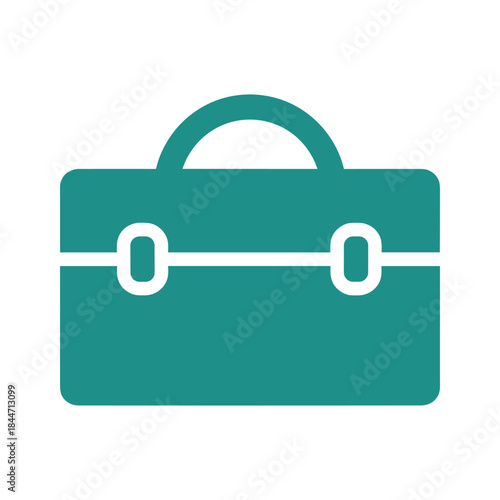 Simple green briefcase icon