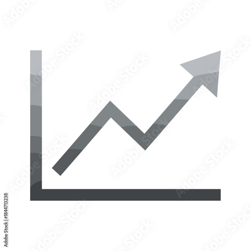 Graph showing upward trend with arrow pointing to success