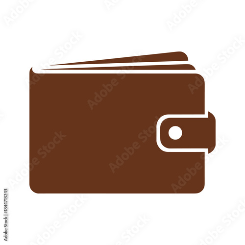 Brown leather wallet icon