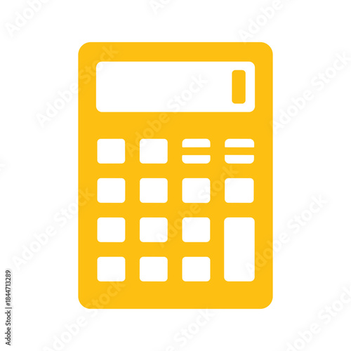 Simple yellow calculator icon
