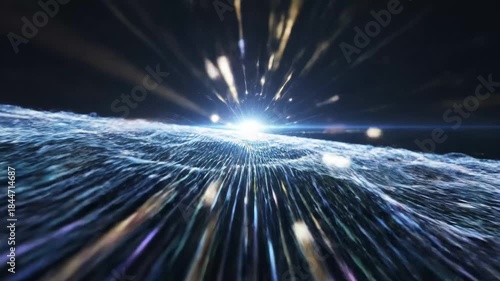 Digital Waveform Horizon - The video depicts a digital waveform or textured surface with an ethereal, otherworldly feel.