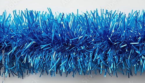 Blue Tinsel Garland Texture Close Up
