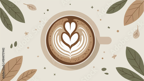 cup of coffee with heart design