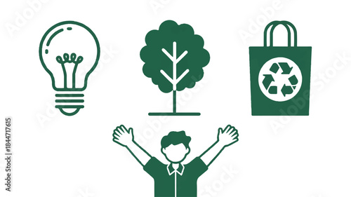 Ecofriendly concept with green icons