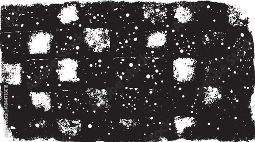 Grunge texture pattern in black and white. Artistic abstract vector illustration featuring random shapes and spots for creative design.