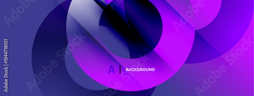 Abstract fluid shapes, vibrant purple hues, modern design. Smooth gradients create dynamic composition. Background suggests artificial intelligence.