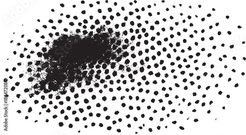 Black dots create a textured pattern on a white surface. This modern vector illustration is suitable for various design projects.