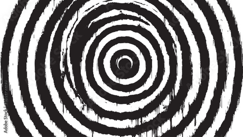 Circular black and white pattern with striking stripes. This graphic vector illustration features a bold and minimal design.