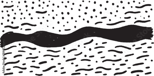 Black and white abstract wave pattern vector illustration. Smooth texture design with a modern and simplistic aesthetic.