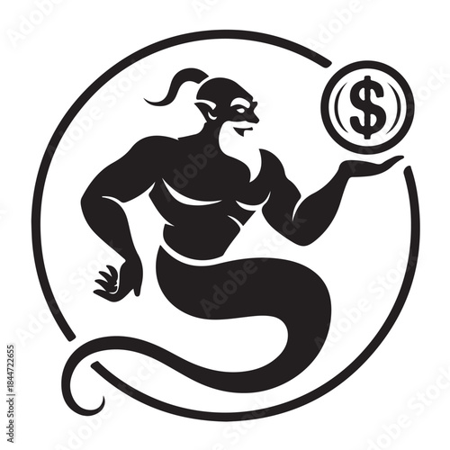 Financial fantasy genie icon symbolizing money and fortune