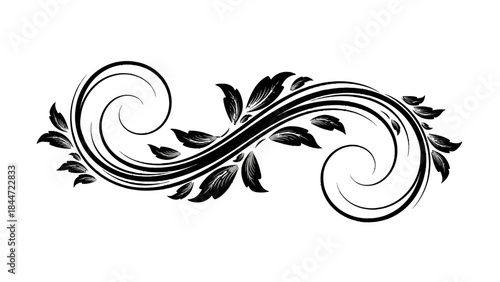 Swirling Botanical Embrace: Intricate floral swirls, with leaves detailing elegantly intertwine, creating a timeless design evoking natural beauty and artistic grace.