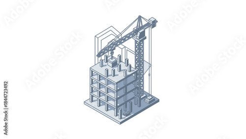 Modern Construction Industry Concept with Building Development Vector
