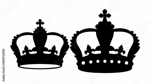 Gothic royal crown silhouettes, dark and ornate regal emblems for historical, fantasy, and luxury themes.