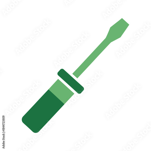 Green screwdriver icon on white background