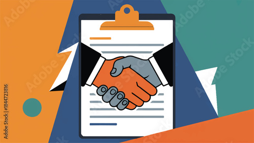 Handshake agreement on a clipboard