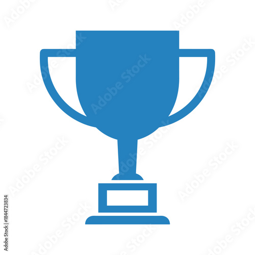 Blue trophy icon representing achievement and success