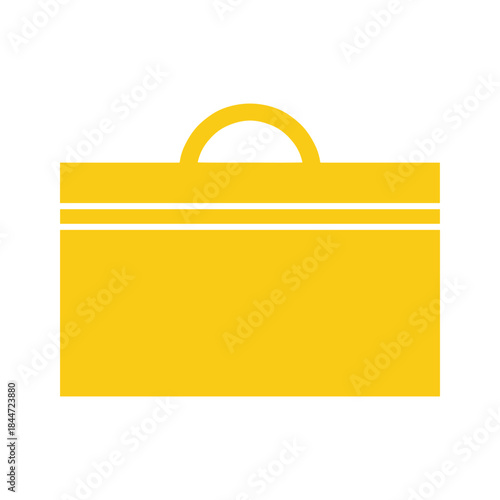 Simple yellow briefcase icon