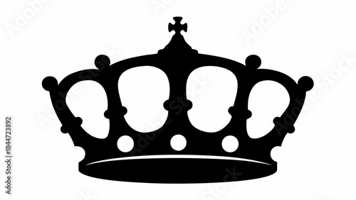 Monarch crown silhouette set, classic vector emblems symbolizing royalty, power, and sovereign authority.