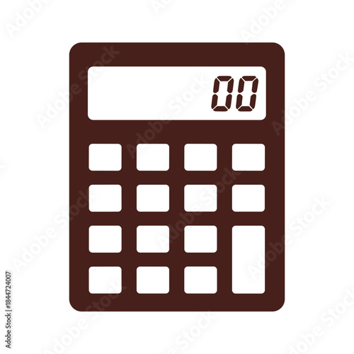 Simple calculator icon with zero display
