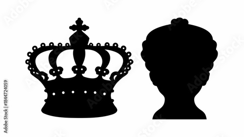 Queen crown elegant silhouette pack, regal vector symbols for power, royalty, and sophisticated branding.