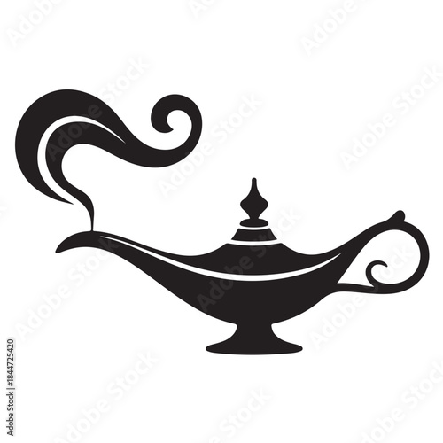 Arabian magic lamp symbol for fairytale concepts