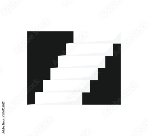 Abstract White Ascent Stairs Iogo