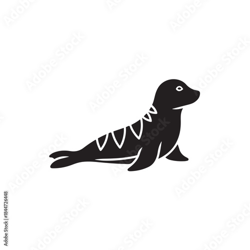Sea Lion Silhouette Icon – Marine Wildlife Ocean Animal Vector