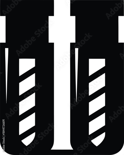 test tube icon silhouette vector illustration on transparent background