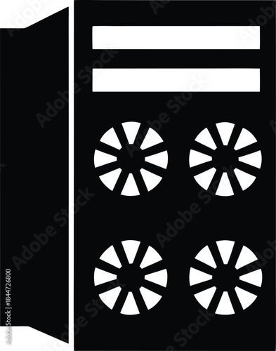 server rack icon silhouette vector illustration on transparent background