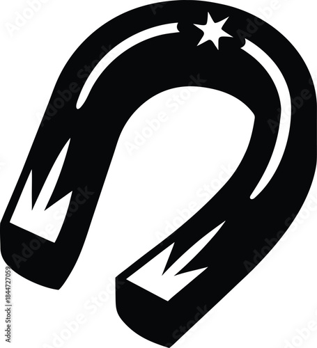 magnet icon silhouette vector illustration on transparent background