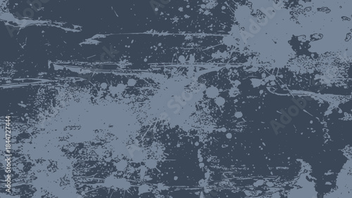 Abstract distressed wall texture with blue paint splatters