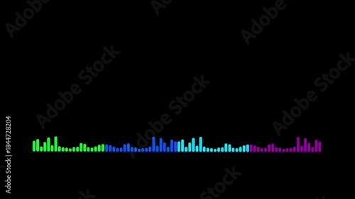 Colorful audio line and waveform spectrum animation, 4k