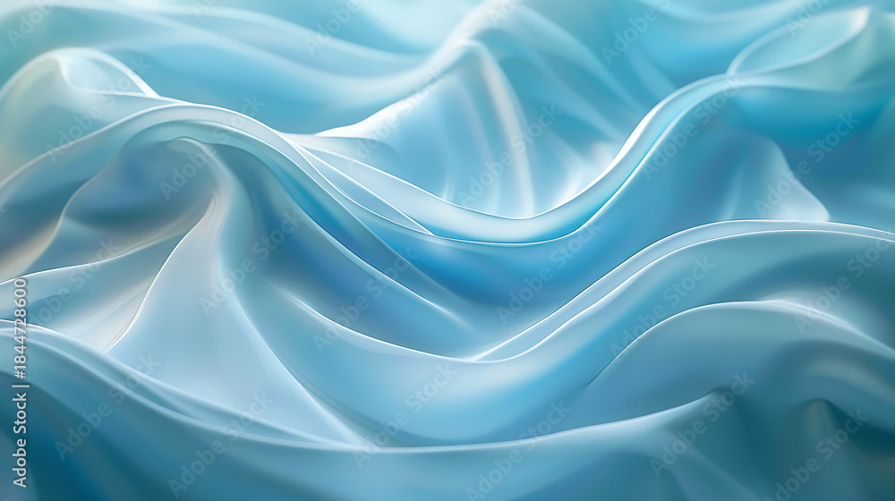 custom made wallpaper toronto digitalAbstract smooth blue waves background with soft gradients and flowing shapes, elegant liquid texture, calm modern design for technology, wellness branding, creative banners with copy space