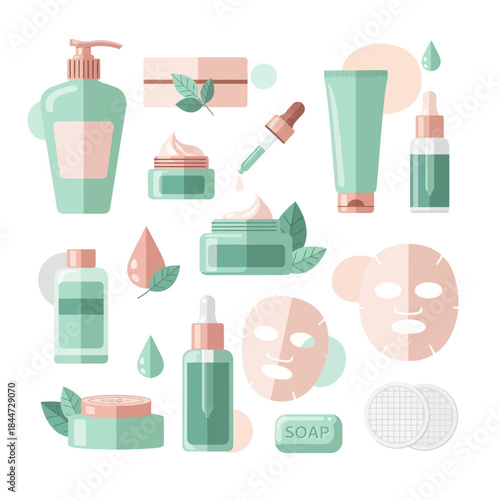 Facial Care and Skincare Mask Illustration