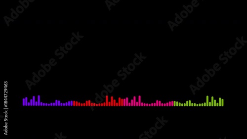 Colorful audio line and waveform spectrum animation, 4k