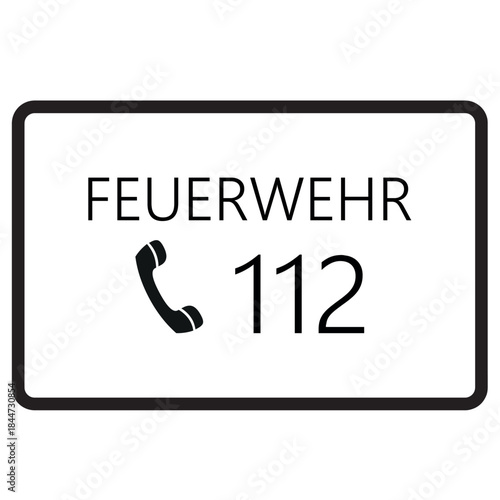 Fire department (Feuerwehr) vector icon