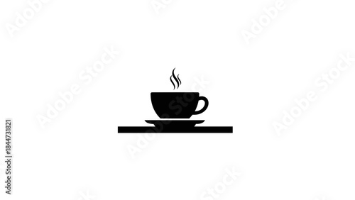 Black Coffee Cup with Steam.