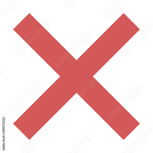 Red Cross Sign. Red Cross Mark, No, Delete Icon. Stop Sign, Cancel Symbol.