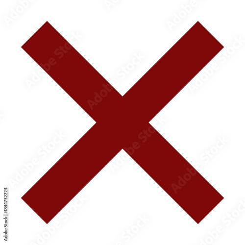 Red Cross Sign. Red Cross Mark, No, Delete Icon. Stop Sign, Cancel Symbol.