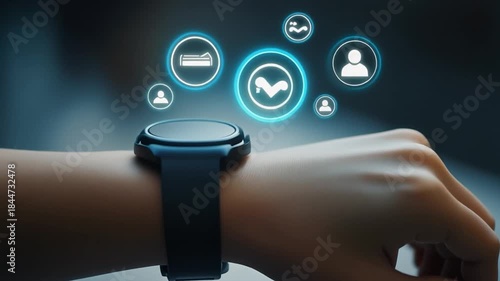 【空間メニュー】手首の上方に展開する円形ホログラフィックメニュー1